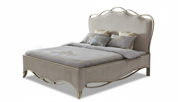 Designer massive marriage double bed textile upholstered in modern style 180x200cm size model - MK2015