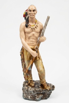 Decor figure designed as a pale standing red indian guardian 77cm