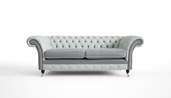 Design upholstered sofa 3 seater couch luxury classic textile sofas Chesterfield