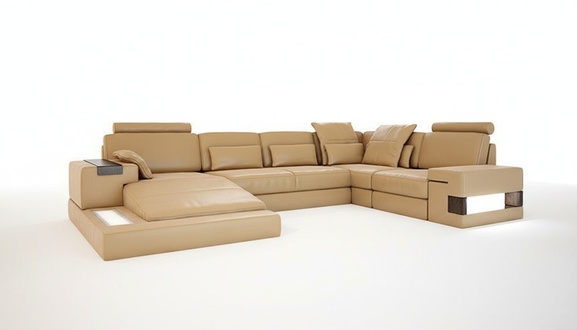 Design Upholstery Modern Leather Bed Function New Fabric Corner Sofa U-Form Sofa Couch