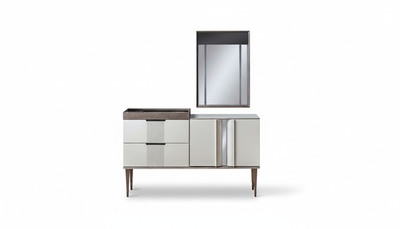 Design dressing table with mirror Luxury bedroom furniture 2-piece style