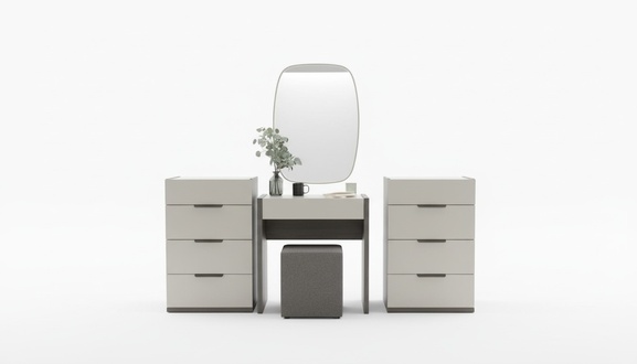 Design dressing table with mirror luxury bedroom furniture stool 3 pcs. new