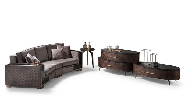 Design wall unit sideboard 2x wall shelf rtv chest of drawers sideboard 4-piece set RTV