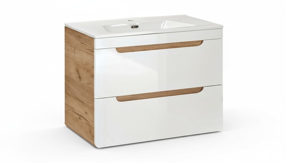 Design washbasin 80cm bathroom washbasin high gloss white new