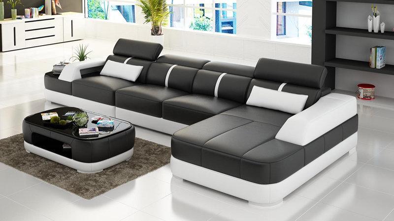 Leather Sofa Upholstery Seat Corner Sofa Set Living Room Couch G8026C