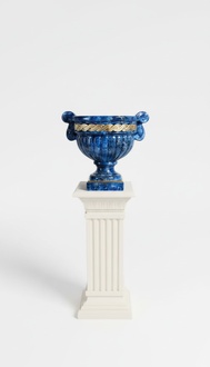 Decorative gloss vase in antique greek style made of acrylic/stucco material, 46cm height