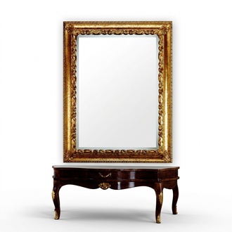 Design xxl mirror wall mirror real wood frame hanging mirror luxury furniture baroque