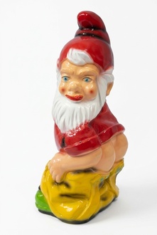 Decor garden figure designed as colorful dwarf shows ass 75cm