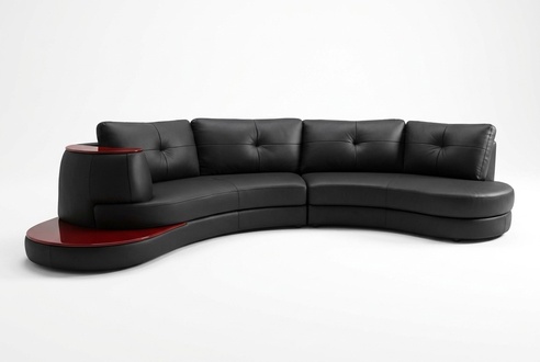 Designersofa corner sofa living landscape round sofa leather sofa couch U-shape + USB