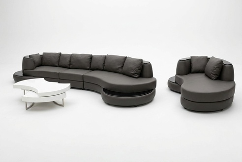 Designer sofa round sofa corner sofa + USB living area leather sofa couch U-shape