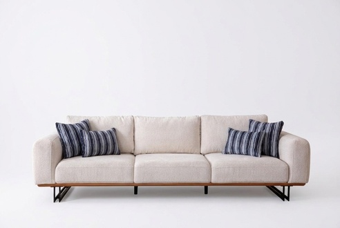 Designer 4 Seater Sofa Modern Furniture White Color in Style Living Room New