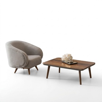 Designer armchair upholstered chair lounge chair coffee table fabric living room