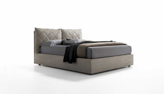 Designer Bed Fabric Hotel Wood Beds Double Sleeping Room Luxury Modern Italy
