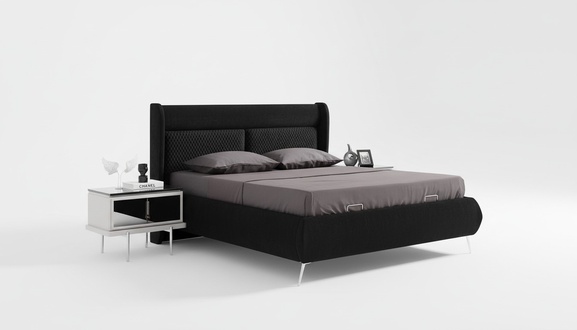 Designer beds Luxury bed 2x bedside tables 3-piece bedroom new set