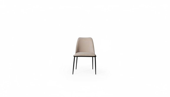Designer Beige Chair Single Seater Dining Room Textile Chairs Exclusive Chairs