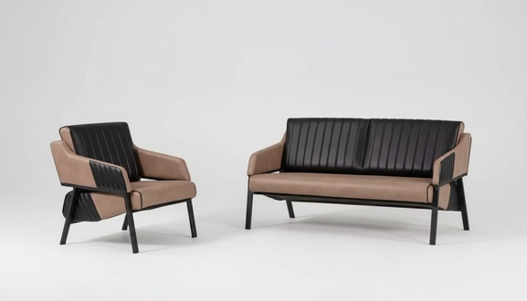 Designer beige sofa set two seater armchair couch set upholstery 2+1