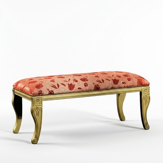 Designer bench Upholstered bench Classic stool Seating furniture Benches Fabric