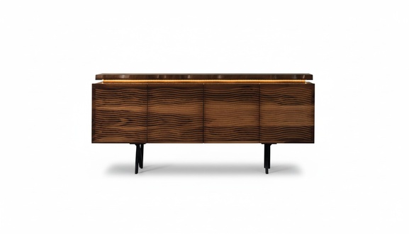 Designer brown wooden chest of drawers Luxury sideboard dining room wooden cabinet