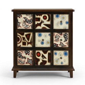 Designer Dresser Low Board Cabinet Living Room Shelf Luxury Wood New Premium