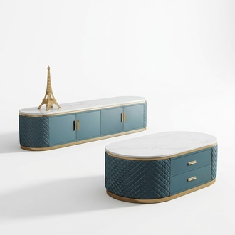 Designer Dresser Low Board Side Cabinet Living Room Shelf Metal Luxury