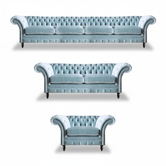 Designer Chesterfield Sofa Set Modern Four-Seater Upholstered Armchair