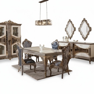 Designer Classic Dining Room Set Chair Group Dining Table Set 5-piece