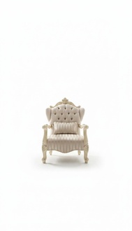 Rococo style made of real wooden living/dining room armchair chesterfield design