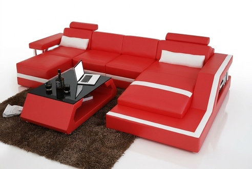 Designer corner sofa living landscape Big modern leather sofa couch Hamburg III