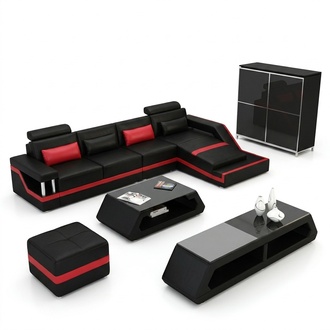 Designer corner sofa living area big modern leather sofa with USB HAMBURG III