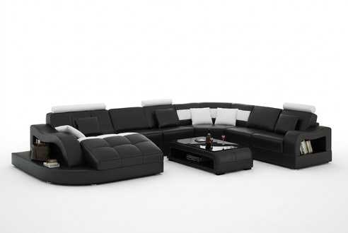 Multifunction XXL Big Leather Sofa Couch Corner Living Area Corner Sofa Upholstered