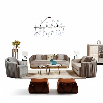 Designer couch set sofa upholstery seat textile set 3+2+2 sofas couches