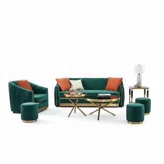 Designer Couch Upholstery Seat Set Sofa Sets Velvet Italy Design 3+1+1