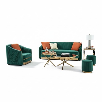 Designer sofa upholstery seat set sofa sets velvet 3+2+2 seats stool