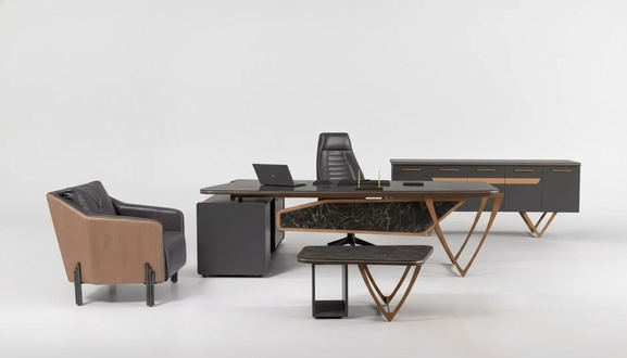 Designer desk office furniture luxury class corner desk 3pcs