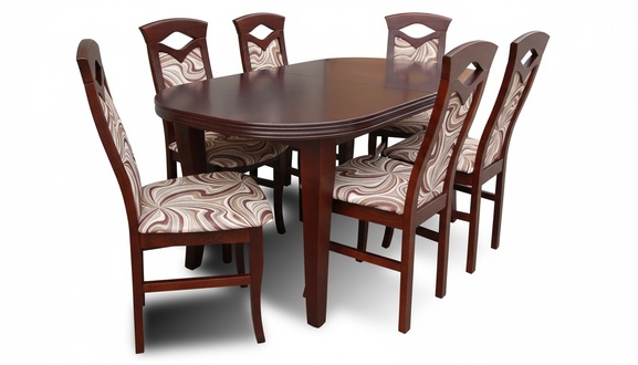 Designer Dining Table Group + 6 Chairs Chair Tables Wood Table Office Dining Room New
