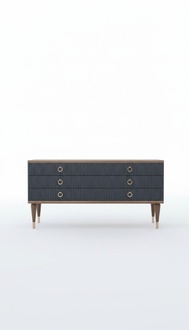 Designer chest of drawers Natural Walnut- Matt Anthracite