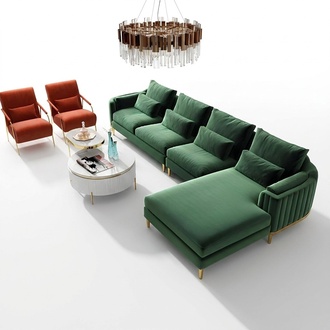 Designer fabric L shape couch living area corner sofa set modern design sofa