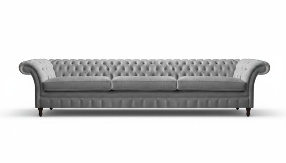 Designer furniture sofa three-seater couch Chesterfield seating textile fabric