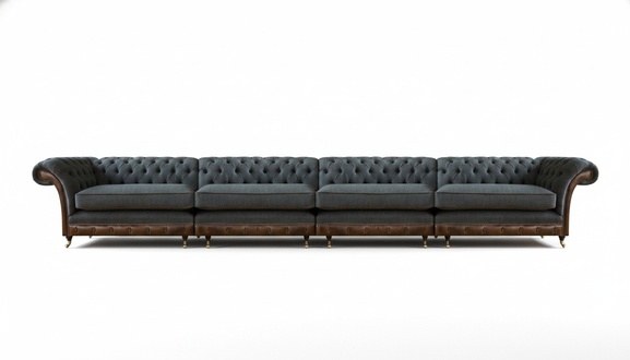 Designer Gray Chesterfield Couch Modern Sofa Upholstered Couches Furniture