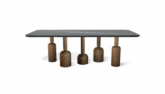 Designer Grey Marble Dining Table Metal Legs Luxury Dining Room Furniture New
