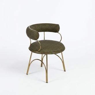 Designer Green Dining Chair Luxury Single Seater Modern Dining Room Furniture