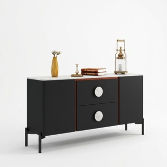Designer Italian Dresser Sideboard Cabinet Shelf Metal Luxury Living Room