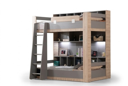 Designer children\'s room bed, bunk bed, luxurious youth bed, two-story bed.