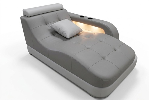 Designer Leather Chaise Longues Lounger Ottoman Sofa Genuine Leather Relax Chaise LC001
