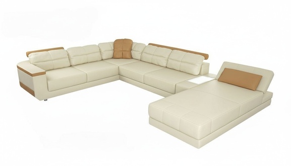 Designer Leather Fabric Seat Modern Corner Sofa UForm Living Room Design Couch Upholstery