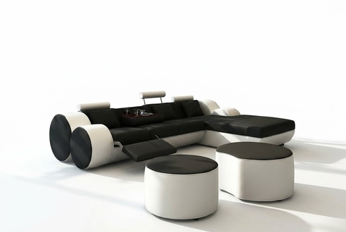 DESIGNER LEATHER SOFA SET CORNER COUCH LEATHER CORNER SOFA LIVING AREA LEATHER COUCH