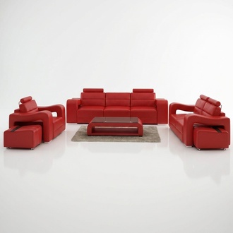 Designer leather sofa sofa set couch sofa seating upholstery set 3+2+1 set PISA