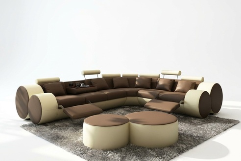 DESIGNER LEATHER COUCH with USB LIVING ROOM LANDSCAPE MADE IN EU LEATHER SOFA CORNER COUCH SOFA