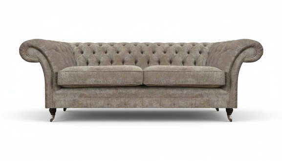 Designer Light Grey Chesterfield Two-Seater Living Room Luxury Sofas
