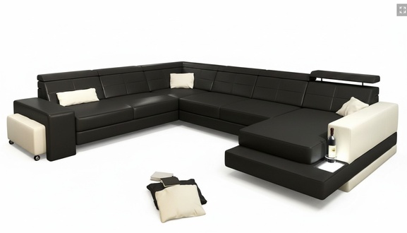 Designer Living Landscape U-Form Couch Corner Sofa Upholstery Set Corner Set Sofa